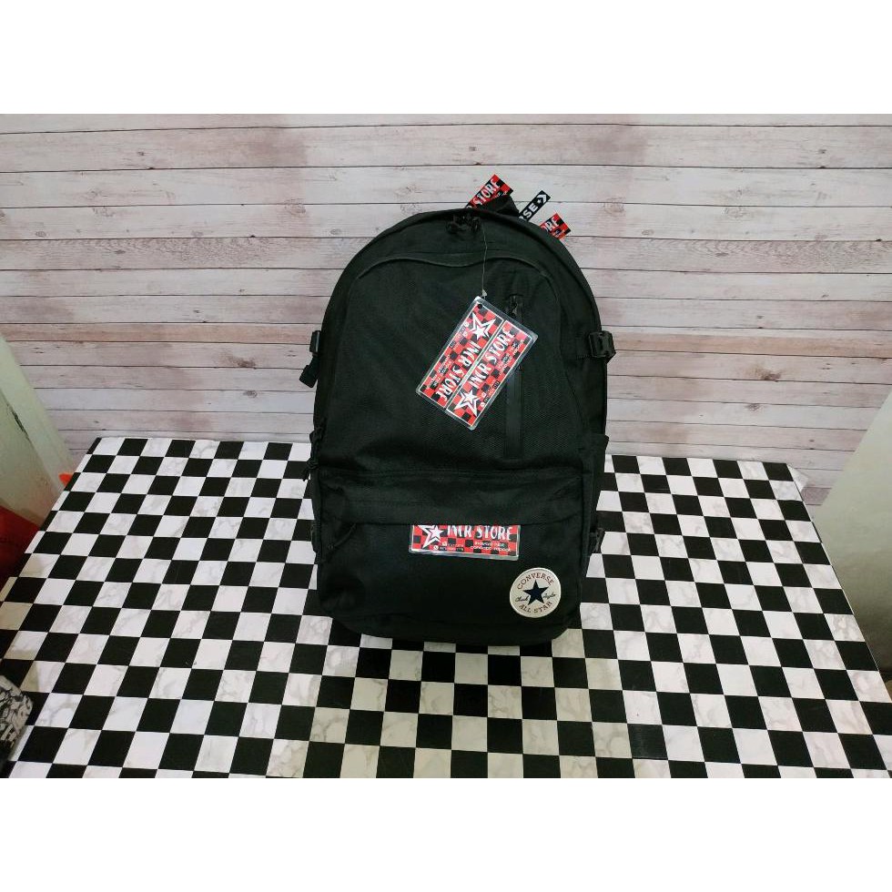Paling Murah Tas Ransel Converse Straight Edge Backpack Black Original