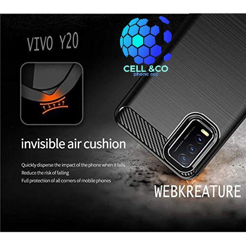 CASE CARBON VIVO Y20 Y20S Y20i casing hp silikon softcase case premium carbon cover