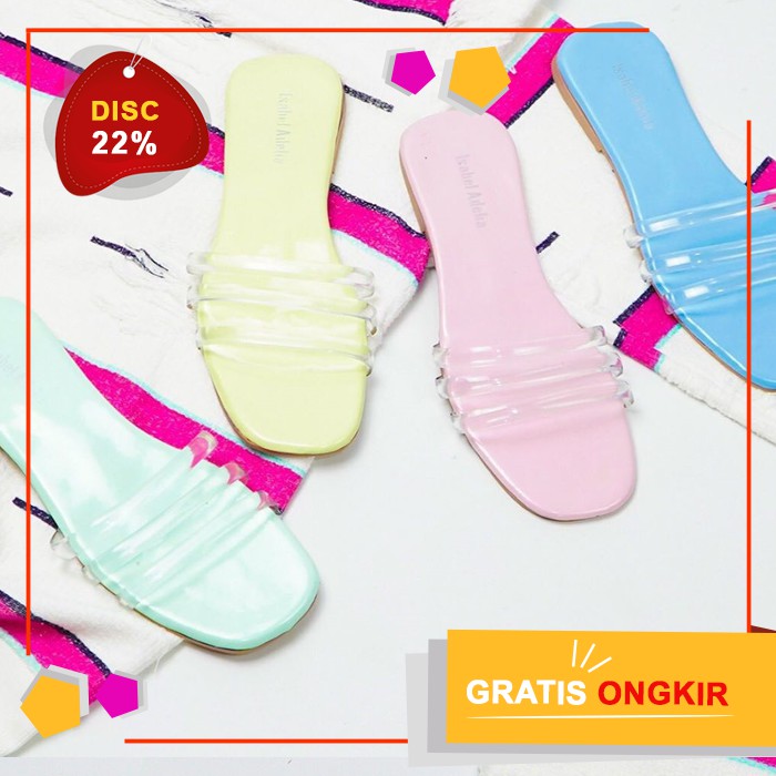 ISABELA ADELIA - Sandal Slip On Wanita Sandal Santai dirumah dalam ruangan Isabel Adelia Alea