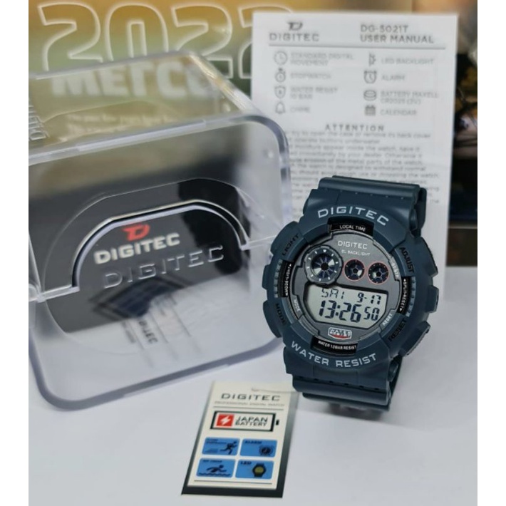 Jam Tangan Pria Digitec 5021 DG 5021 Original Digital Tahan Air Tali Rubber Digitec Original