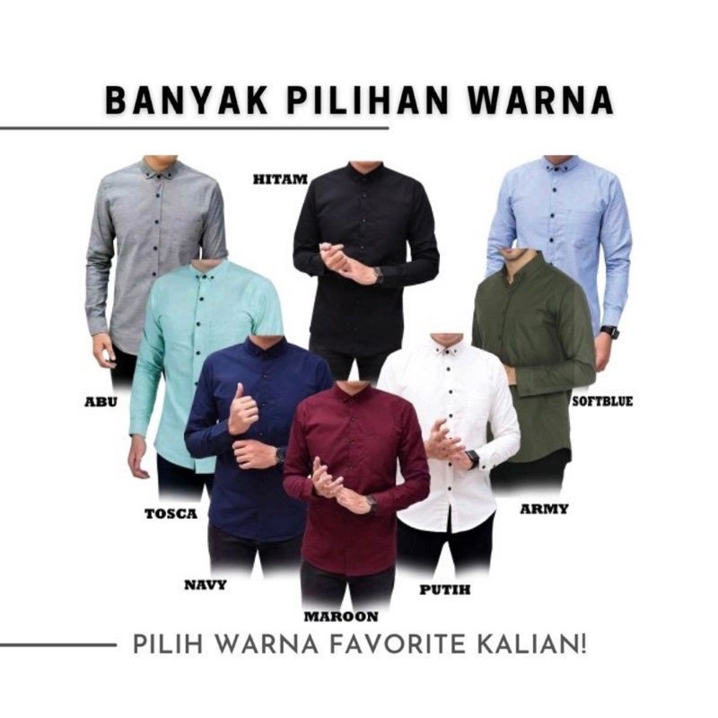 KEMEJA PRIA LENGAN PANJANG PREMIUM DISTRO kemeja kantor kondangan pesta baju lebaran seragam pria