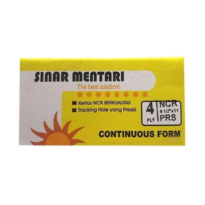 

TBMO CONTINUOUS FORM 9,5X11:2 SINAR MENTARI 4 PLY PRS -