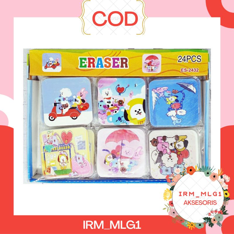 

IRM Penghapus Pensil motif BTS BT21 lucu imut murah meriah eraser pencil / Penghapus pensil BT21 BTS