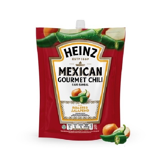 

saus sambal sambel heinz mexican gourmet chili roasted jalapeno 125