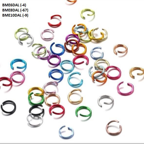 Ring Terbuka/Konektor Split Bahan Alumunium Warna-Warni Ada 27 Model 1-14 Harga/20Pc