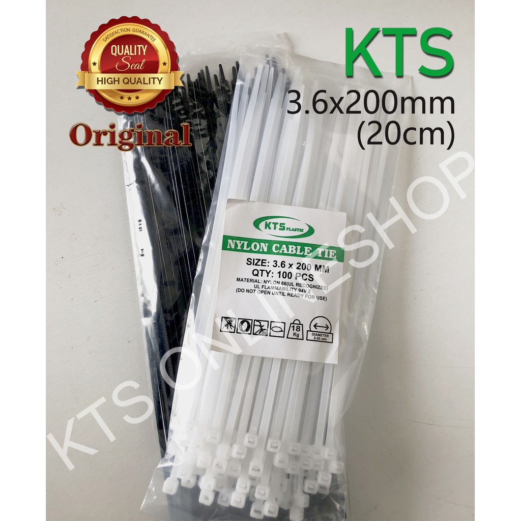 Kabel ties 3.6x200mm Warna PUTIH/HITAM 1PACK Isi 100PCS