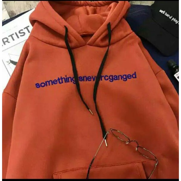 Parisdivarious Sweater Hoodie Jemper Kid Anak Something Bahan Fleece Size S - XXL (Cowok &amp; Cewek)S