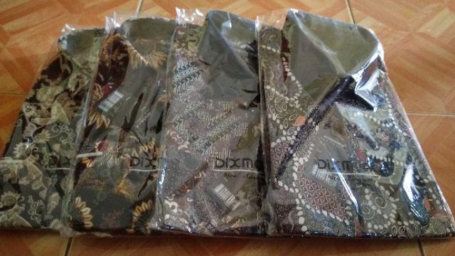 Kemeja Batik Pria Lengan Panjang Bl68 Katun Motif Modern Dixmont Semi Slimfit