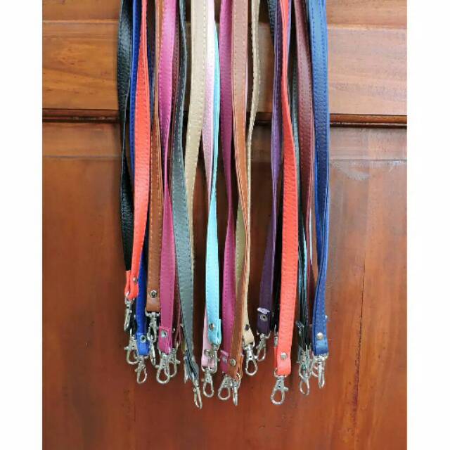 Tali Tas Strap Bag Dompet Pouch Selempang Kulit Sintetis Panjang 115 Cm Plus Besi Pengait Hook Kecil