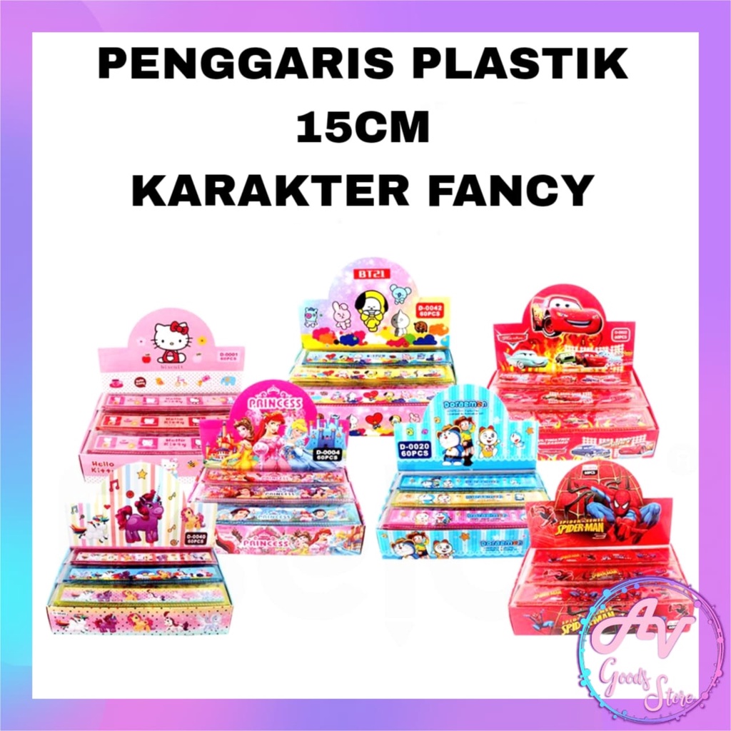 

Penggaris Plastik 15cm Karakter Fancy / Mistar / Ruller / 1pcs Penggaris Lucu