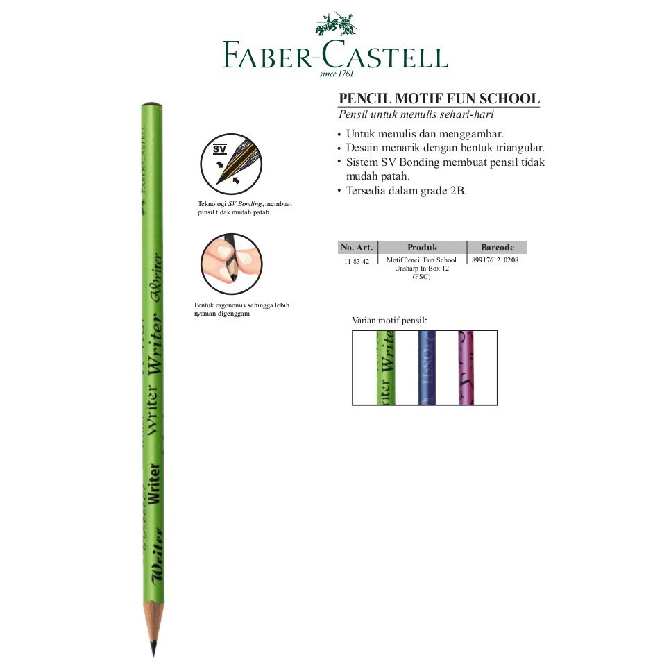 Pensil FaberCastel Tringular 2B Motif