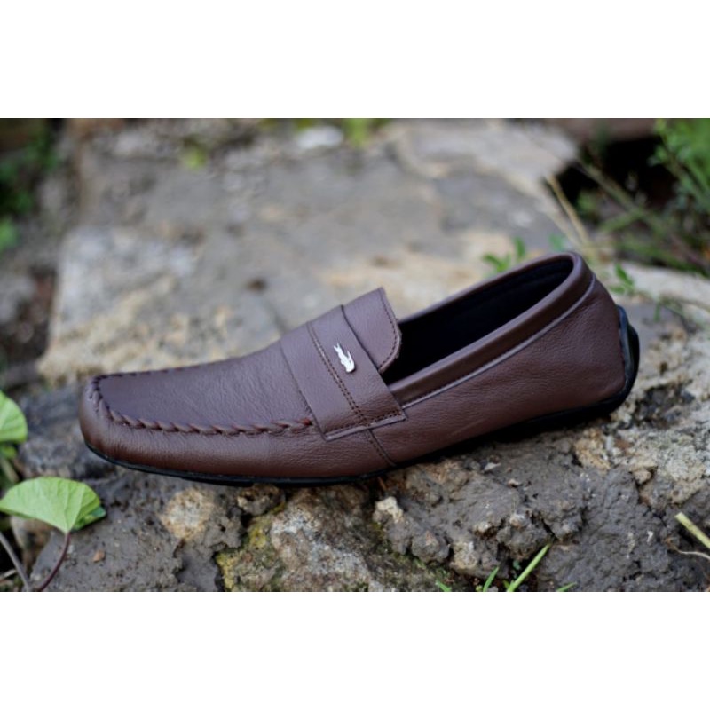 ENOZ X SLIM - Slop Kasual Formal Pria Sepatu Slip On Pansus Cowo Kulit Asli Casual Kerja Formal Santai Murah Terbaru Keren Gaya