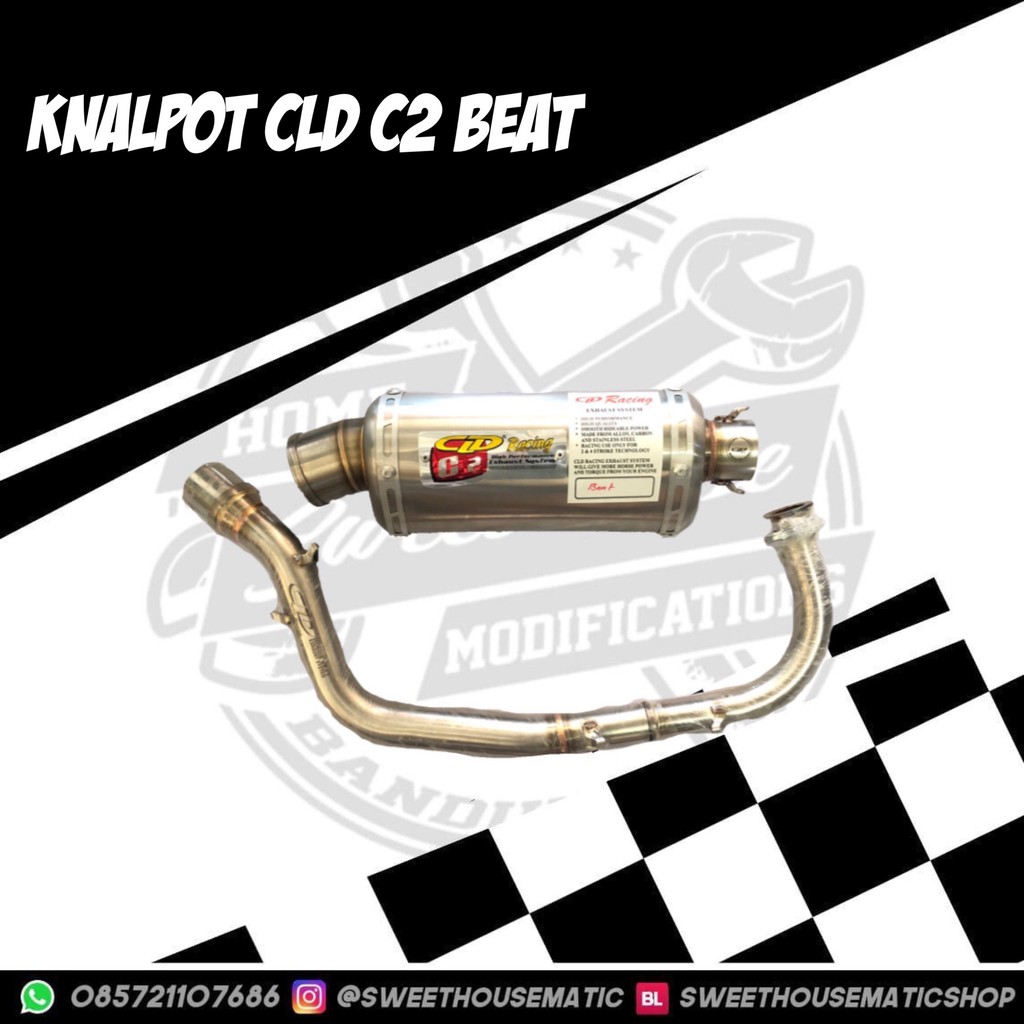 Knalpot CLD C2 oval beat dan mio