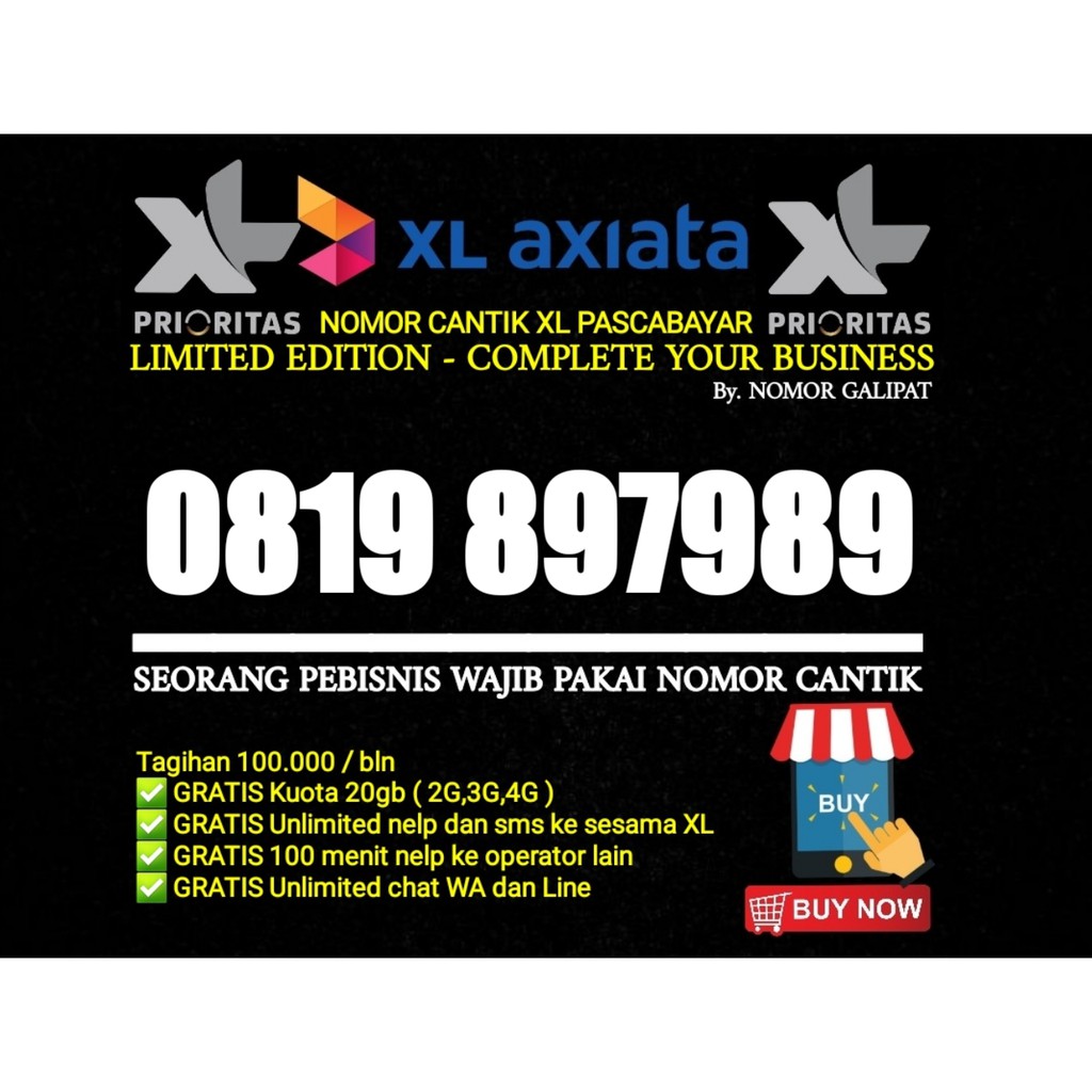 NOMOR CANTIK XL-AXIATA 10 DIGIT HOKI PRIORITAS PASCABAYAR 0819 89 79 89