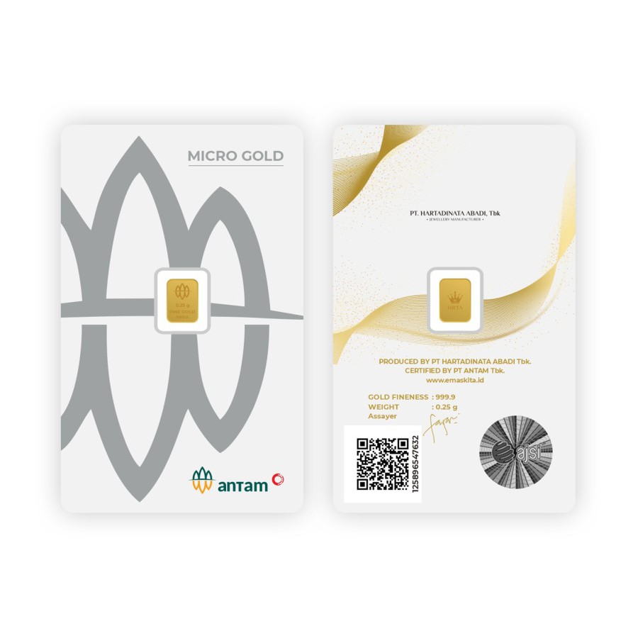 Logam Mulia Microgold ANTAM x Hartadinata Abadi 0.25 gram 0,25 LM emaskita Mini Gold Emas 24K-PremiumSeriesANTAM