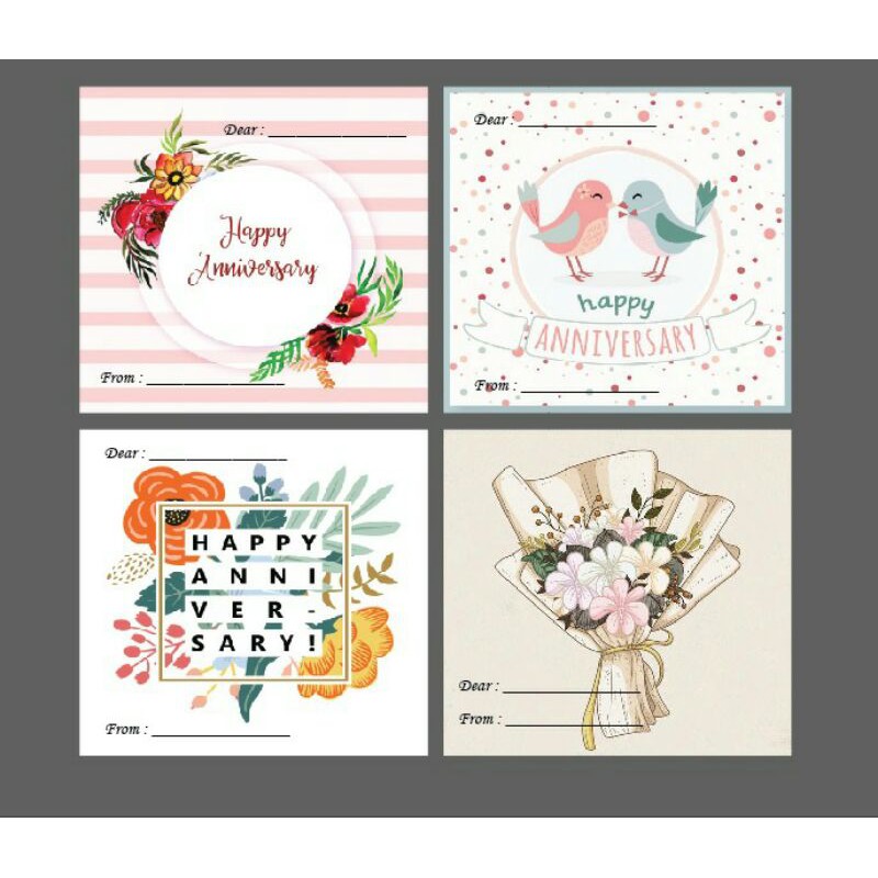 

kartu happy anniversary 20 pcs 4 motif
