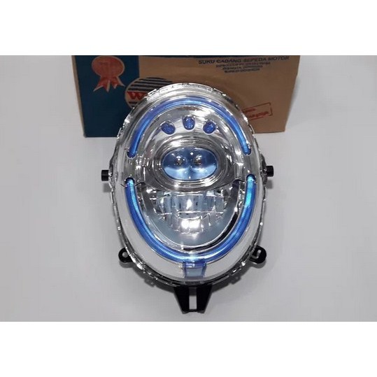 Reflektor Lampu Depan Scoopy FI 2017 LED Biru Variasi