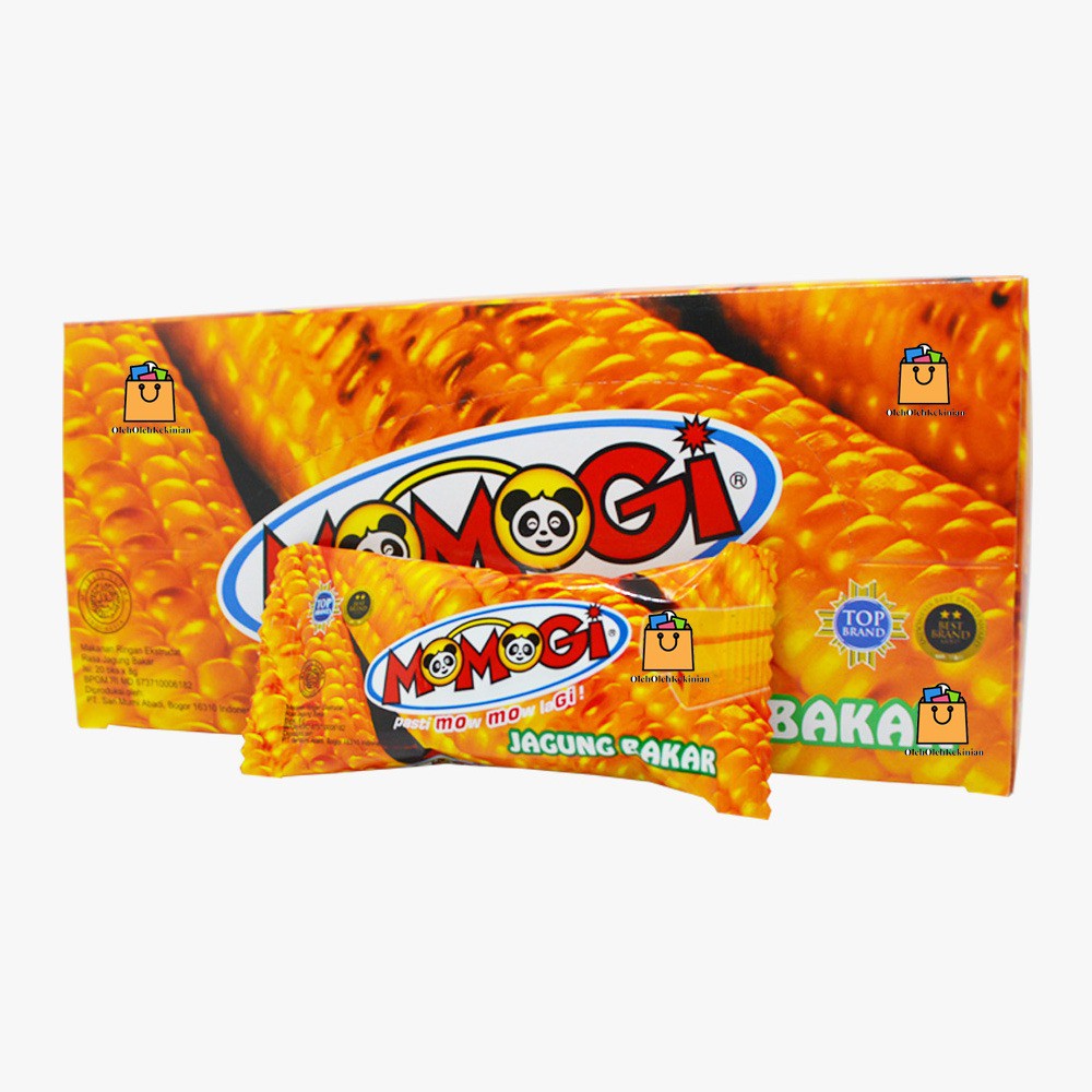 

Momogi Jagung Bakar Makanan Ringan Ekstrudat Rasa Jagung Bakar Nikmat - 20pcs x 8gr