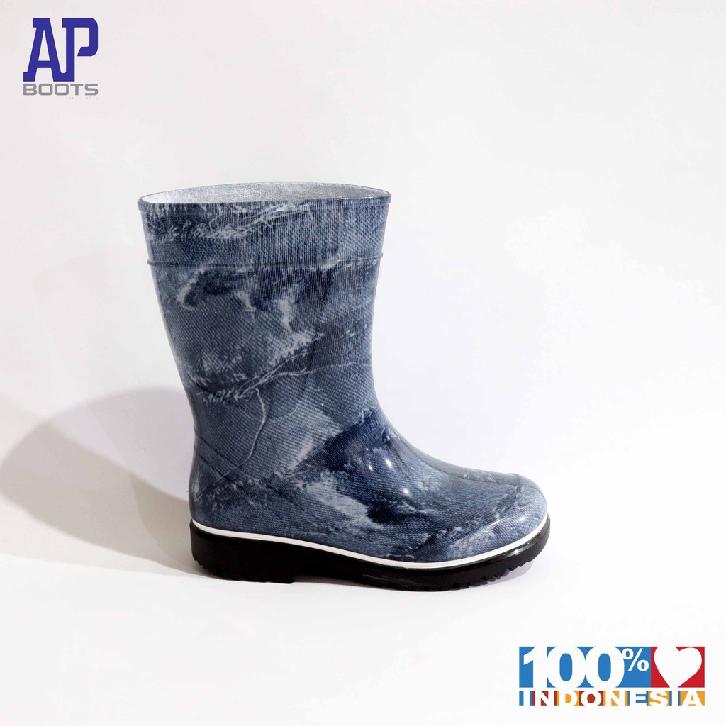 AP BLUE JEANS 15.0-18.0 - SEPATU BOOTS KARET ANAK-  AP BOOTS