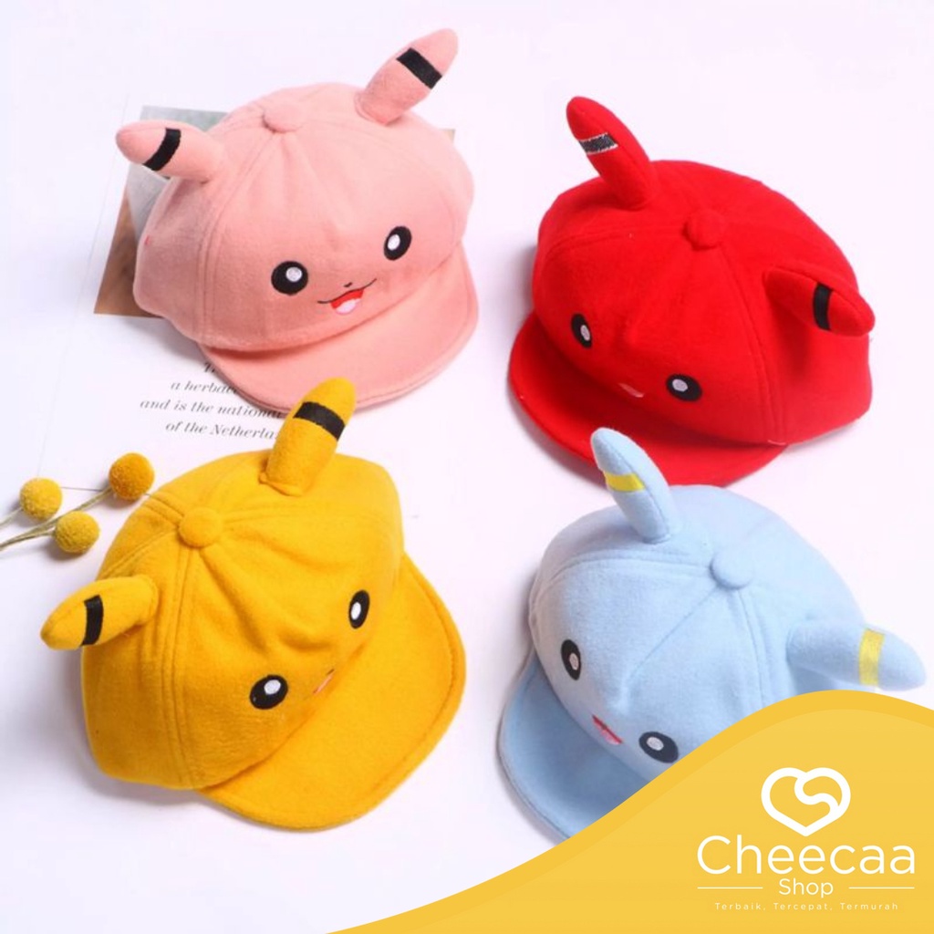 CC (TP12) Topi Anak Pikachu Lucu Topi Anak Laki Laki dan Perempuan Pikachu Hat