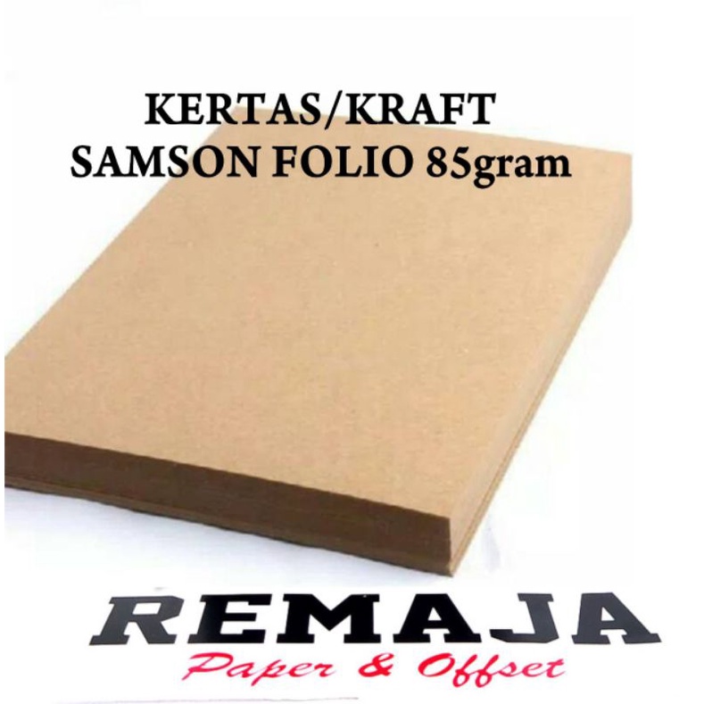 

Kertas samson kraft / paper craft 85 gr uk Folio / F4 isi 50lbr