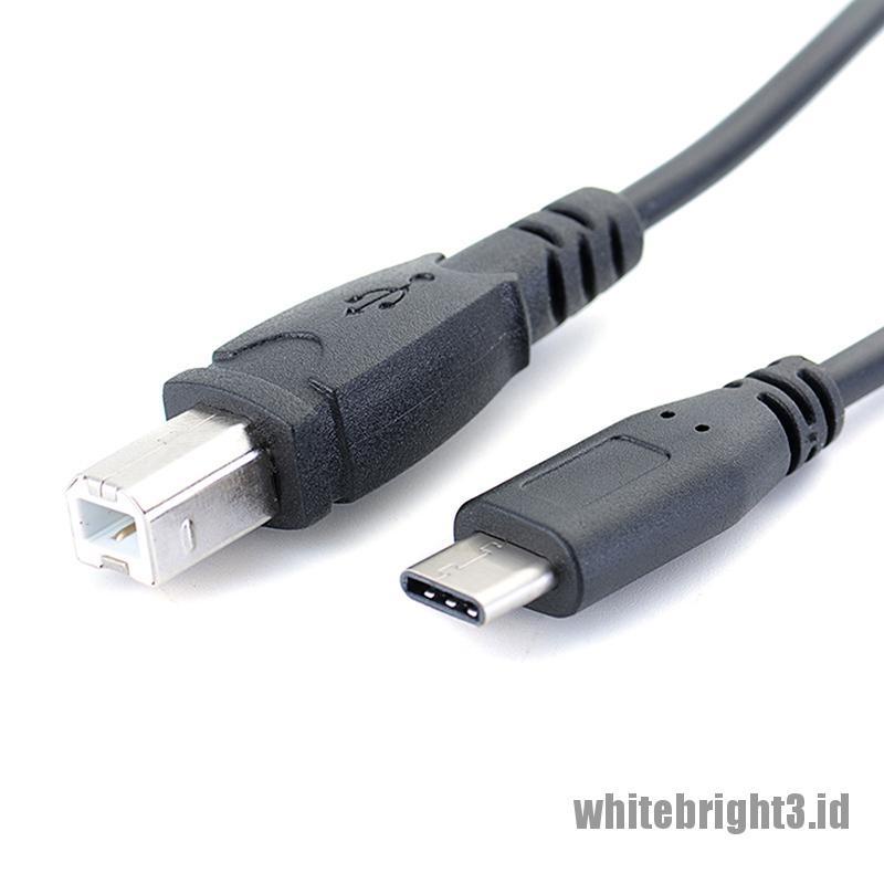 &lt; White3 &gt; Kabel Data / Charger USB Tipe c Male Ke USB B Male Untuk Smartphone