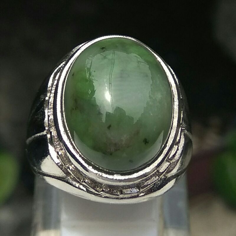 Cincin pria batu giok aceh natural nephrite jade