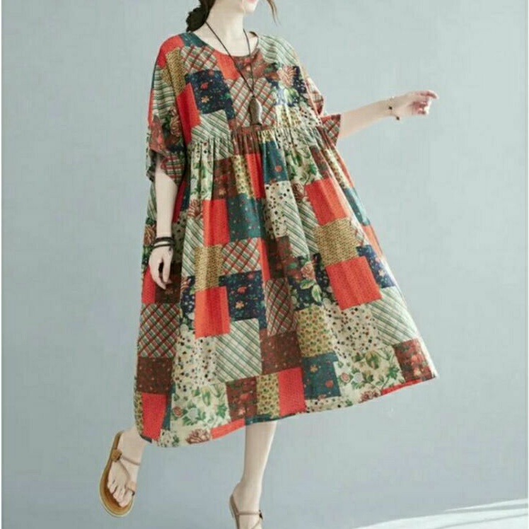 79008 Baju maxi  LOOSE dress pesta terusan wanita korean style import baju dress gaun pesta santai o