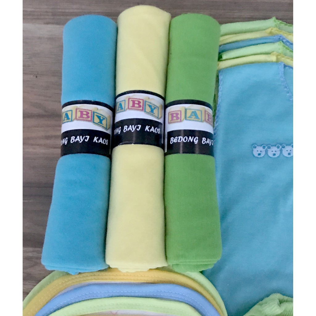 Paket Hemat Perlengkapan Baju Bayi Baru Lahir (New Born) Ekonomis dan Hemat PAKET POLOS WARNA 6