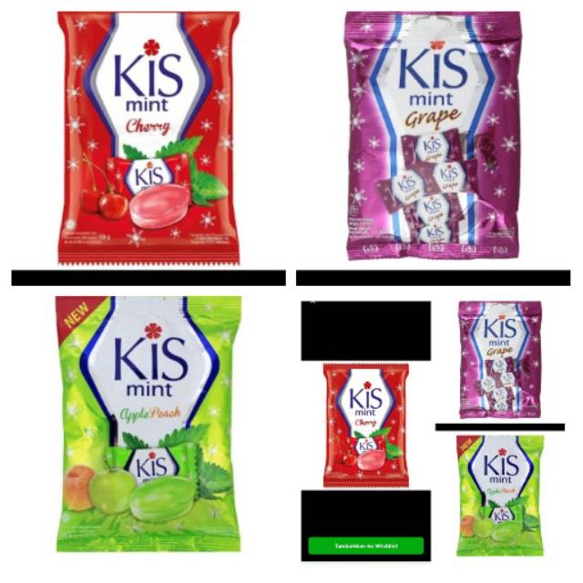 

Permen KIS mint rasa cherry grape apple Kiss mint permen penyegar mulut isi 50pcs
