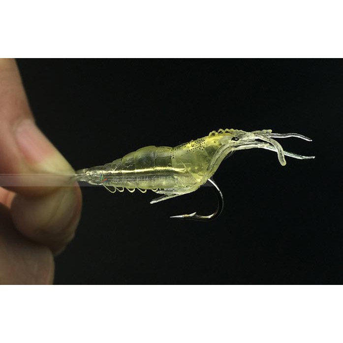 5 pcs Umpan pancing udang karet mainan dengan mata kail soft lure shrimp