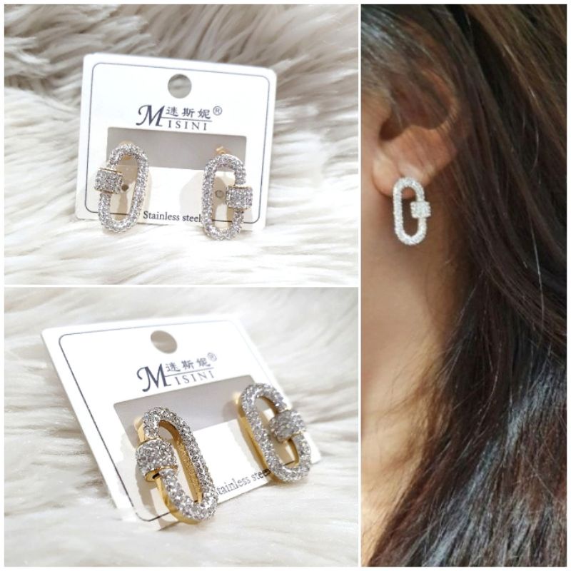 Anting Titanium Asli motif Kupu kupu Premium Quality Anti Karat Earring Stainless Steel ori t02206