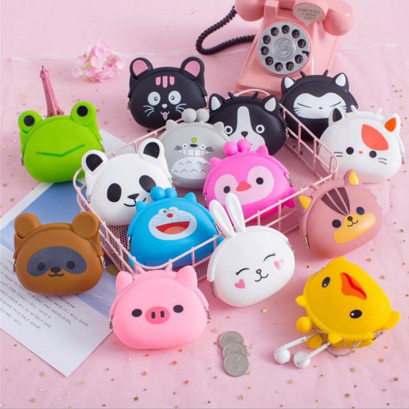 TERBARU!! Dompet Koin Motif Lucu Kekinian Fashion Korea Bahan Silicon Karet Premium Terlaris
