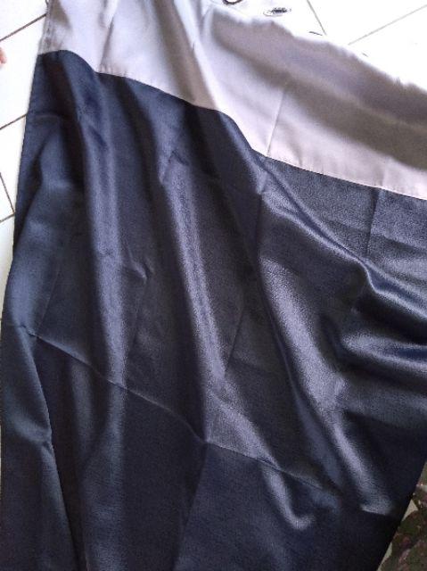 Gorden Jendela Pintu Blackout Import Hitam Serat Polos Model Smokring Ukuran L 100 Cm X T 200 Cm