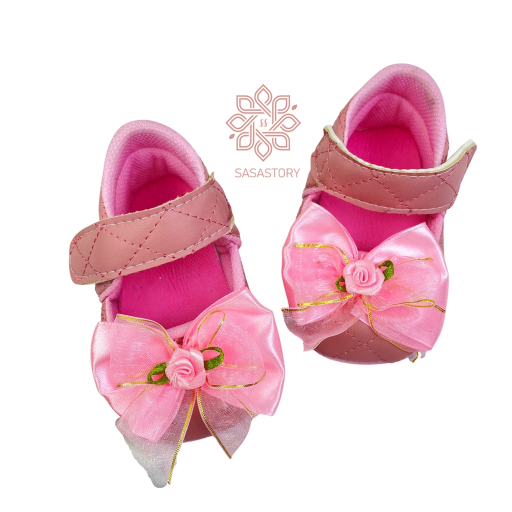 SEPATU PREWALKER BABY BAYI FP22 ANAK PEREMPUAN PITA BESAR 0-12 BULAN FP22