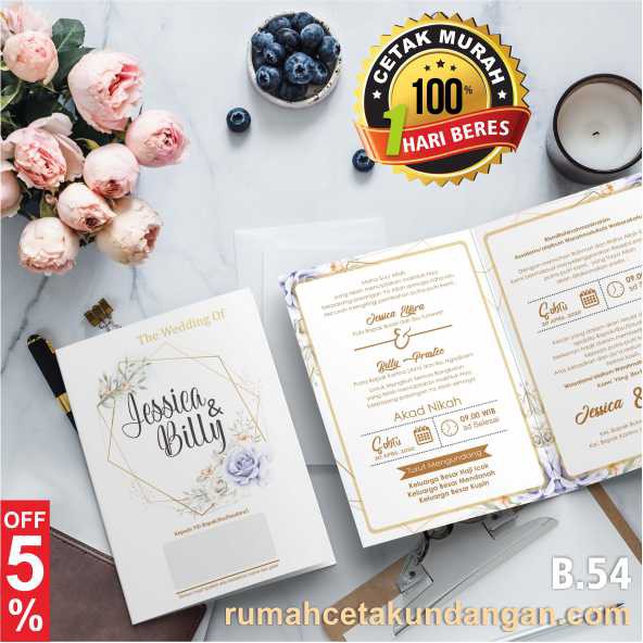 [B.54] CETAK UNDANGAN PERNIKAHAN MURAH, UNDANGAN CUSTOM, VINTAGE, RUSTIC, MODERN, ELEGANT, UNIK