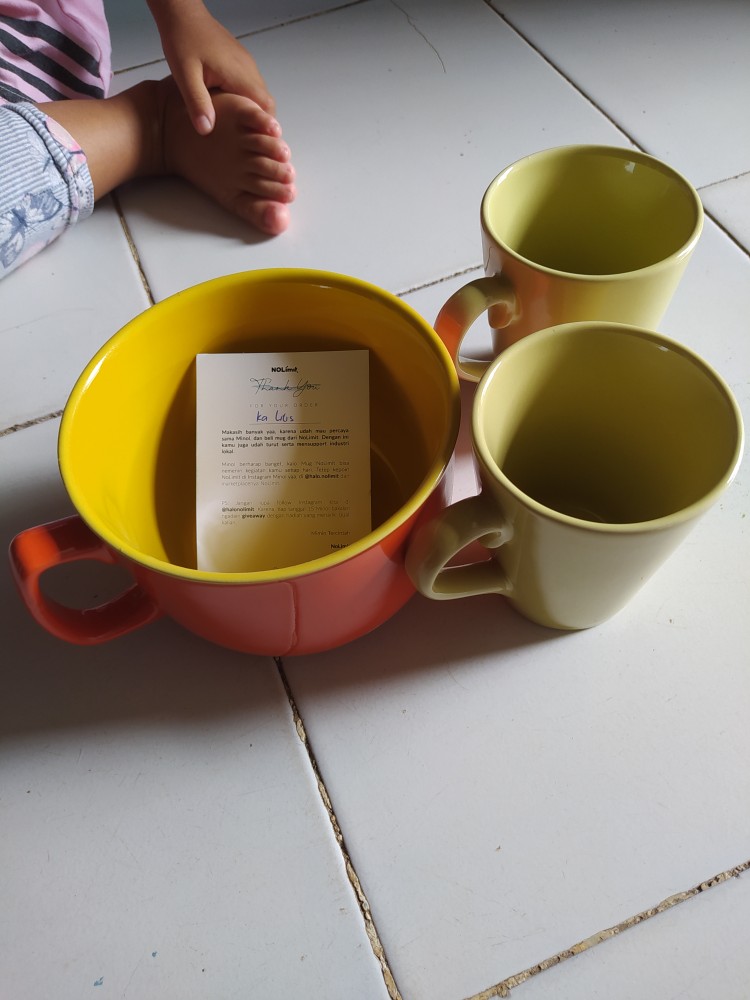 Nolimit Hampers Lebaran Mug Mangkok + Mug Keramik Mug Sup Besar 750 Ml Stoneware Tebal