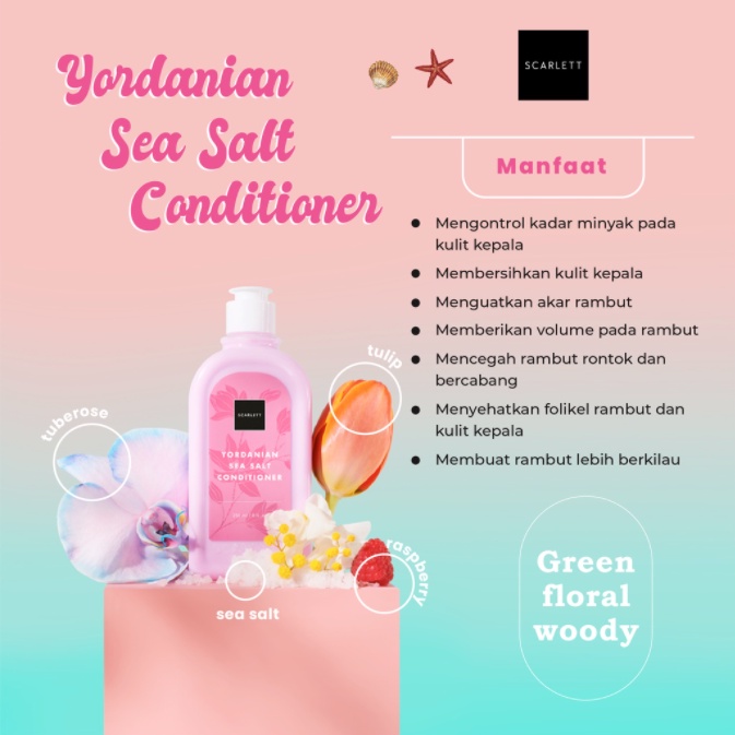 SCARLETT WHITENING Yordanian Sea Salt Shampoo &amp; Conditioner - Sampo Condi Rambut Rontok