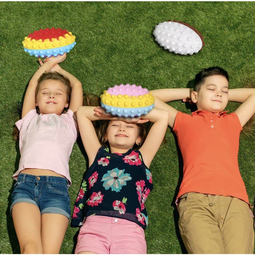 Pop It Rugby Bola New Football Needoh Stress Ball Fidget Toys Squishy Mainan Anak DNA Autism ADHD Toy Viral New 2022