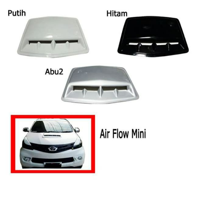 Cth- Air Flow Air Scoop kap mesin Universal Kecil Putih Hitam Silver Di Atas Kap Mobil