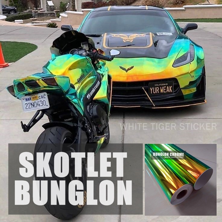 SKOTLET STIKER MOTOR BUNGLON CHROME PREMIUM TERBARU SKOTLET CROM BUNGLON STIKER MOTOR BUNGLON CROM