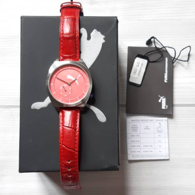 Preloved Puma Genuine Leather Strap Watch Jam Tangan Second branded