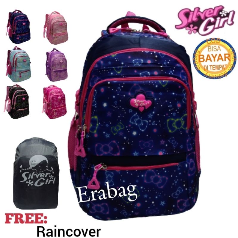 Alto Silver girl Backpak  70979V1 Multi Warna Tas sekolah Ransel Laptop Raincover