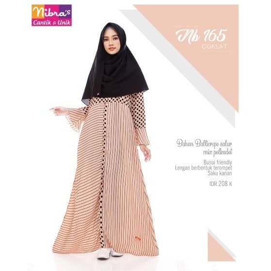 Gamis NIBRAS NB 165 Pink, Coklat || Gamis Promo || Nibras Alnita Haihai