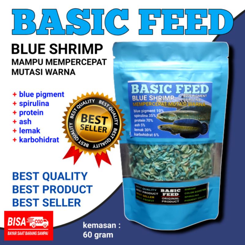 makanan ikan udang kering biru | blue shrimp | blue shrims ikan channa maru blue pulchra orna orcha