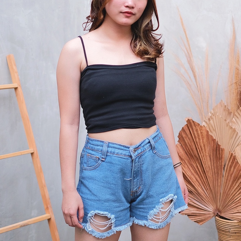 Tank Top Wanita Polos Knit Bahan Rajut Fashion Korea FIT 60kg