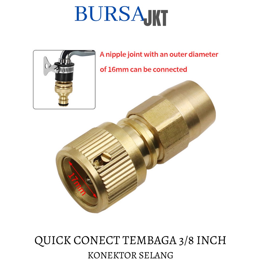 KONEKTOR SELANG 3/8 INCH QUICK CONNECT BAHAN BESI TEMBAGA COUPLER