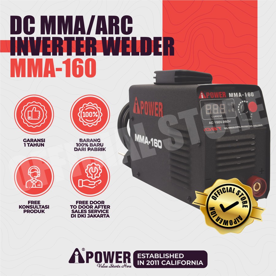 AIPOWER DC MMA/ARC INVERTER WELDER MESIN LAS LISTRIK MMA-160