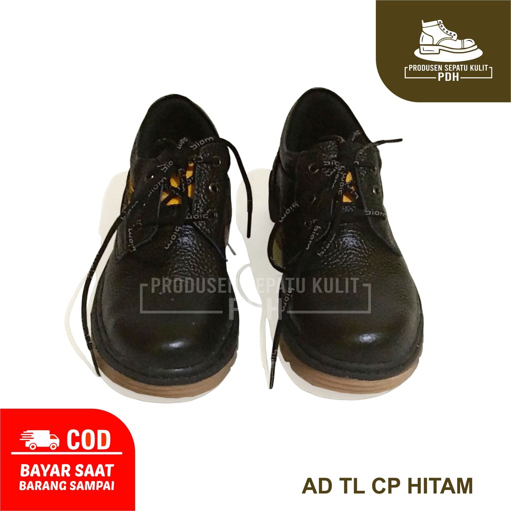 SEPATU BOOTS SAFETY PRIA PENDEK UJUNG BESI TERLARIS MURAH BAHAN KULIT ASLI - AD_TL CP Htm