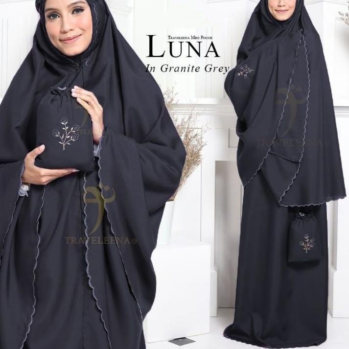 Mukena traveling dewasa katun - mukena traveleena - traveluna mukena travel mini pouch tas kecil - M